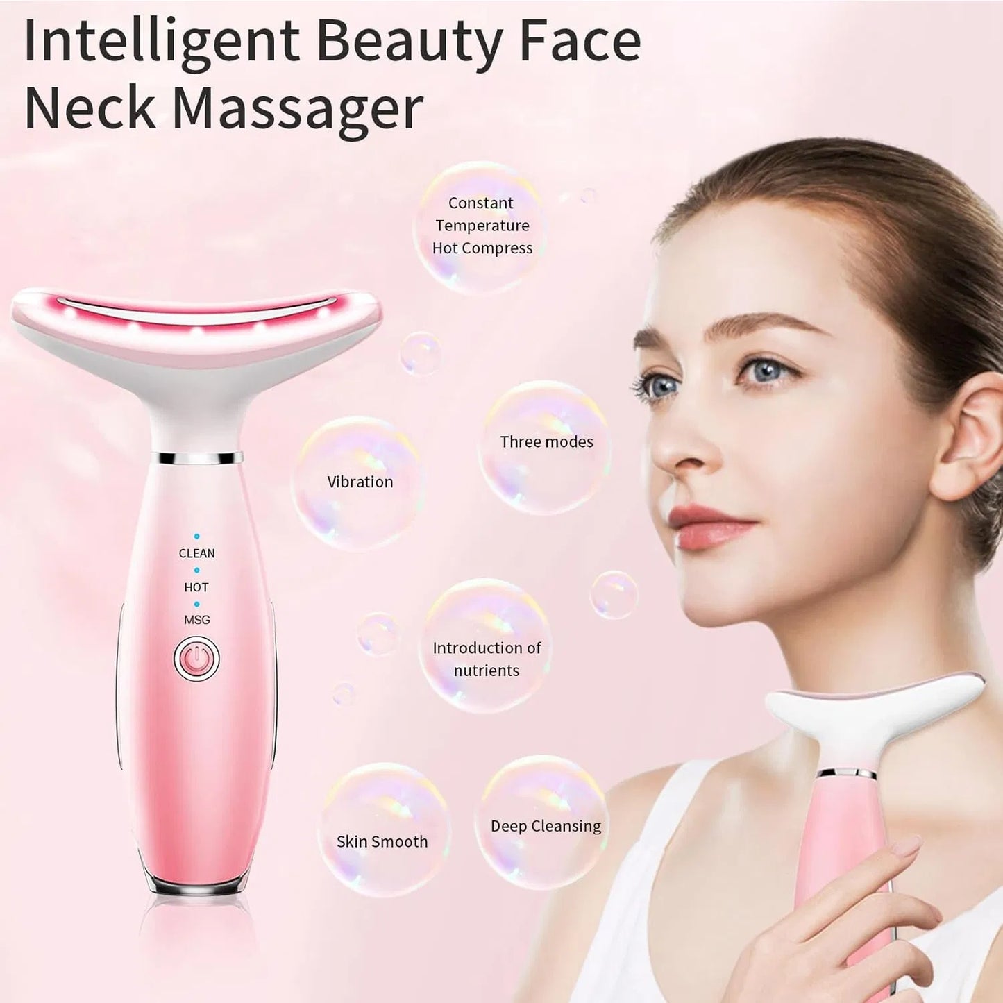3-in-1 Neck & Facial Massager, Face Sculpting Tool With Thermals & Vibration