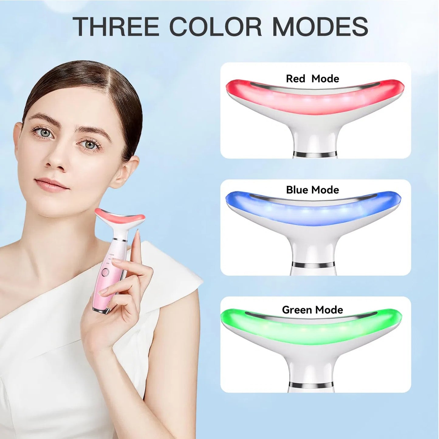 3-in-1 Neck & Facial Massager, Face Sculpting Tool With Thermals & Vibration