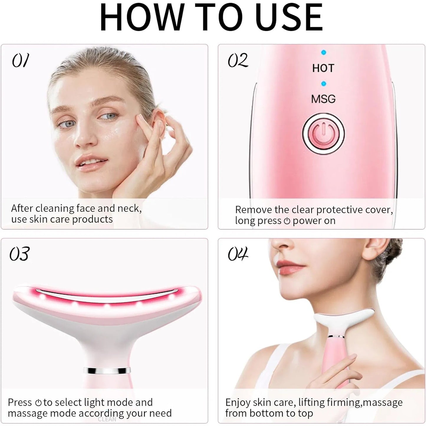 3-in-1 Neck & Facial Massager, Face Sculpting Tool With Thermals & Vibration
