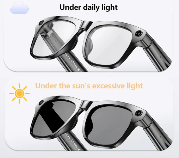 4K Transition Lenses AI Voice Translation Smart Eyewear