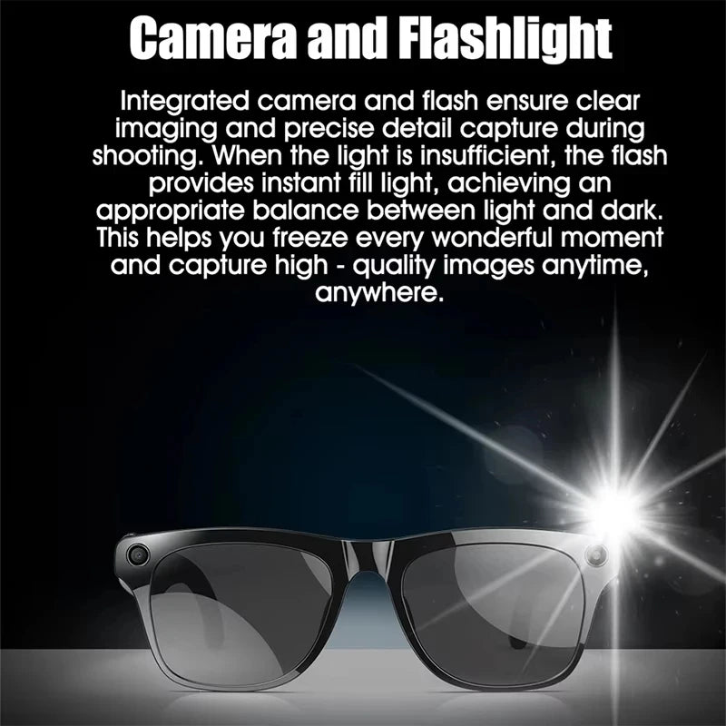 4K Transition Lenses AI Voice Translation Smart Eyewear