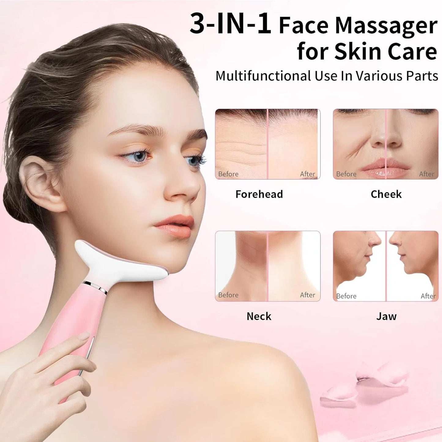 3-in-1 Neck & Facial Massager, Face Sculpting Tool With Thermals & Vibration