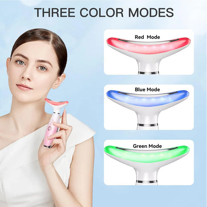3-in-1 Neck & Facial Massager, Face Sculpting Tool With Thermals & Vibration