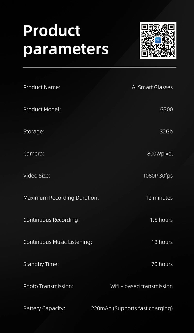 AI Voice Translation 4K Transition Lenses Smart Eyewear