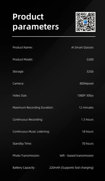 AI Voice Translation 4K Transition Lenses Smart Eyewear