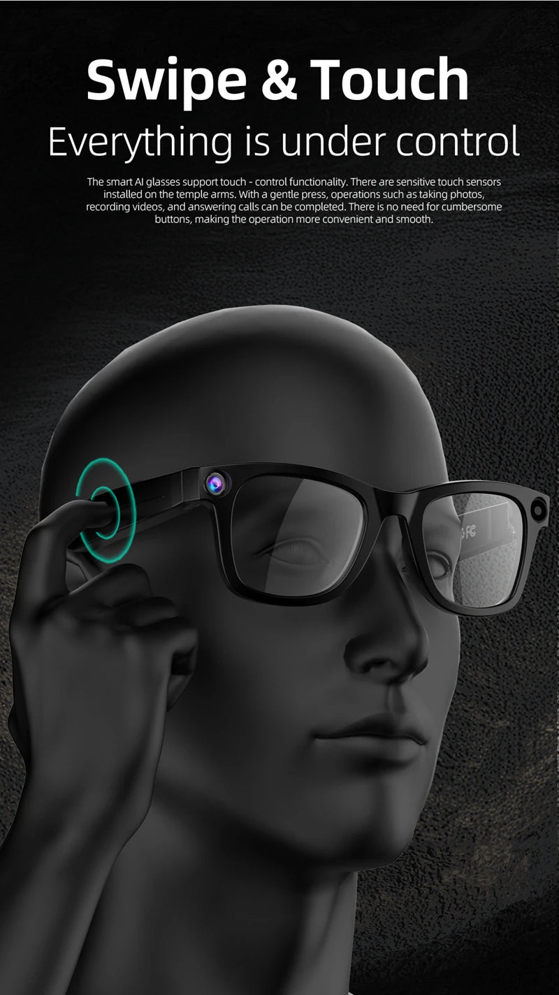 AI Voice Translation 4K Transition Lenses Smart Eyewear