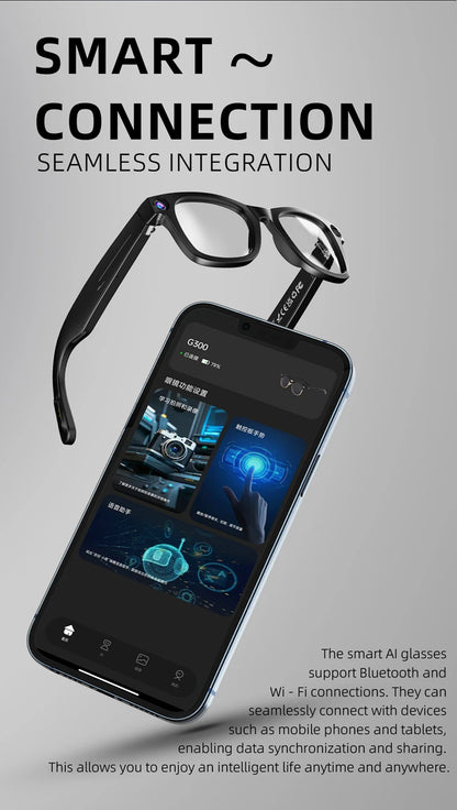 AI Voice Translation 4K Transition Lenses Smart Eyewear