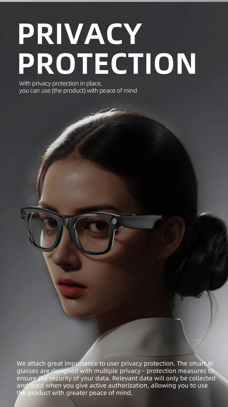 AI Voice Translation 4K Transition Lenses Smart Eyewear